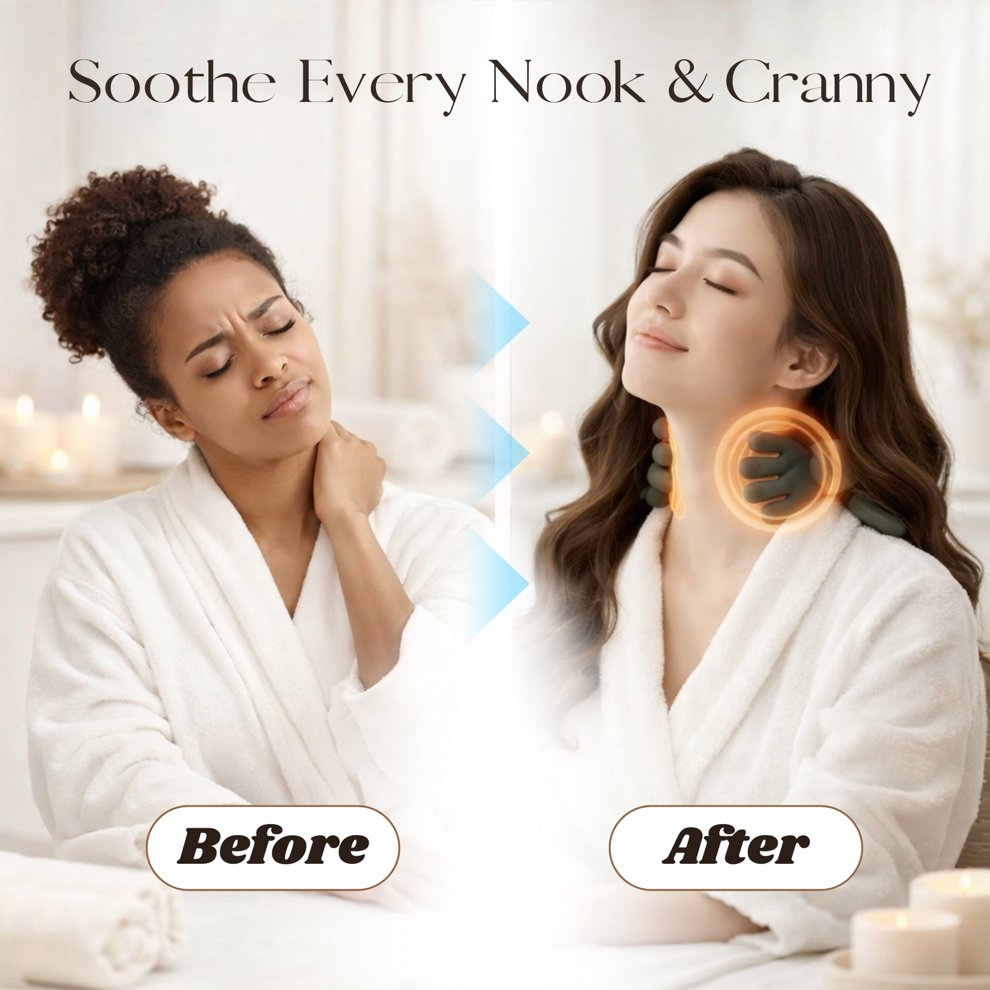 Neck Massager with Heat, Shiatsu Neck and Back Massager with 4D Kneading