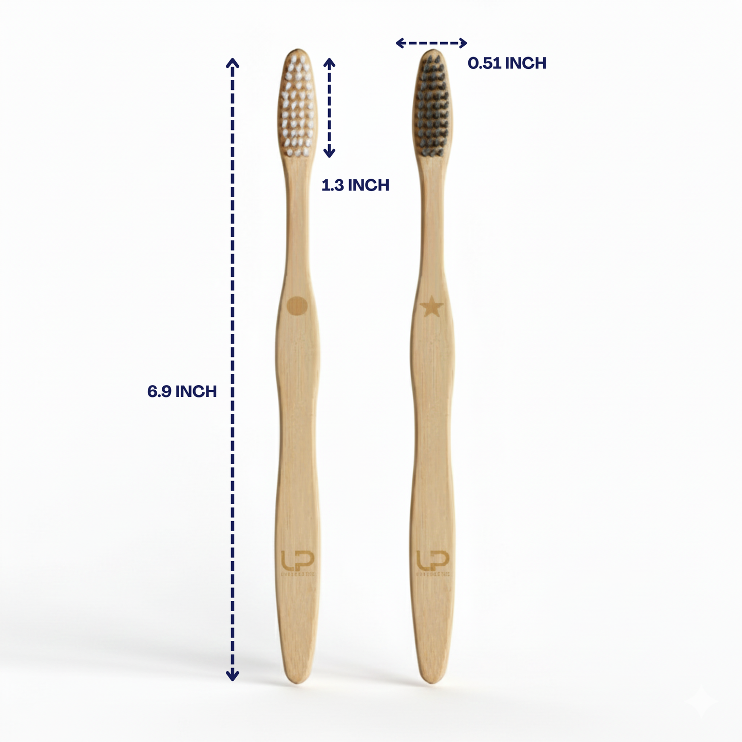 LIVINGPRO Bamboo Toothbrush, 12 Pack BPA Free Medium Softness Bristles Toothbrushes, Eco-Friendly, Natural Wooden Toothbrush