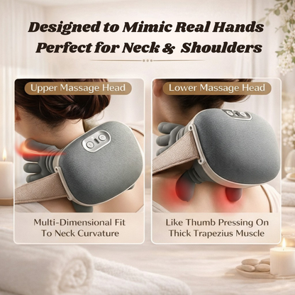 Neck Massager with Heat, Shiatsu Neck and Back Massager with 4D Kneading