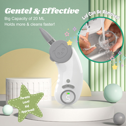 Electric Nasal Aspirator for Baby – Nose Sucker with Toddler Friendly Design, 5 Suction Levels up to 70kPa, Soothing LED & Music, Removable Lid, IPX7 Waterproof, USB-C Rechargeable