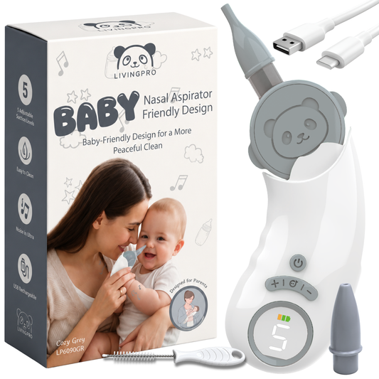 Electric Nasal Aspirator for Baby – Nose Sucker with Toddler Friendly Design, 5 Suction Levels up to 70kPa, Soothing LED & Music, Removable Lid, IPX7 Waterproof, USB-C Rechargeable